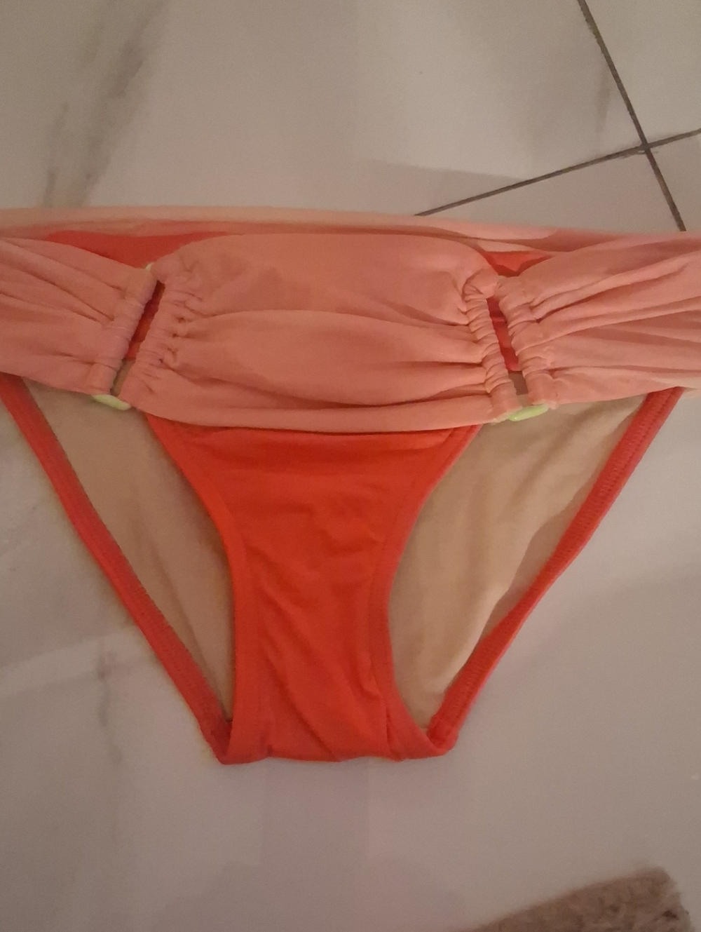 Victoria's Secret Coral and Peach Bikini Set Bottom